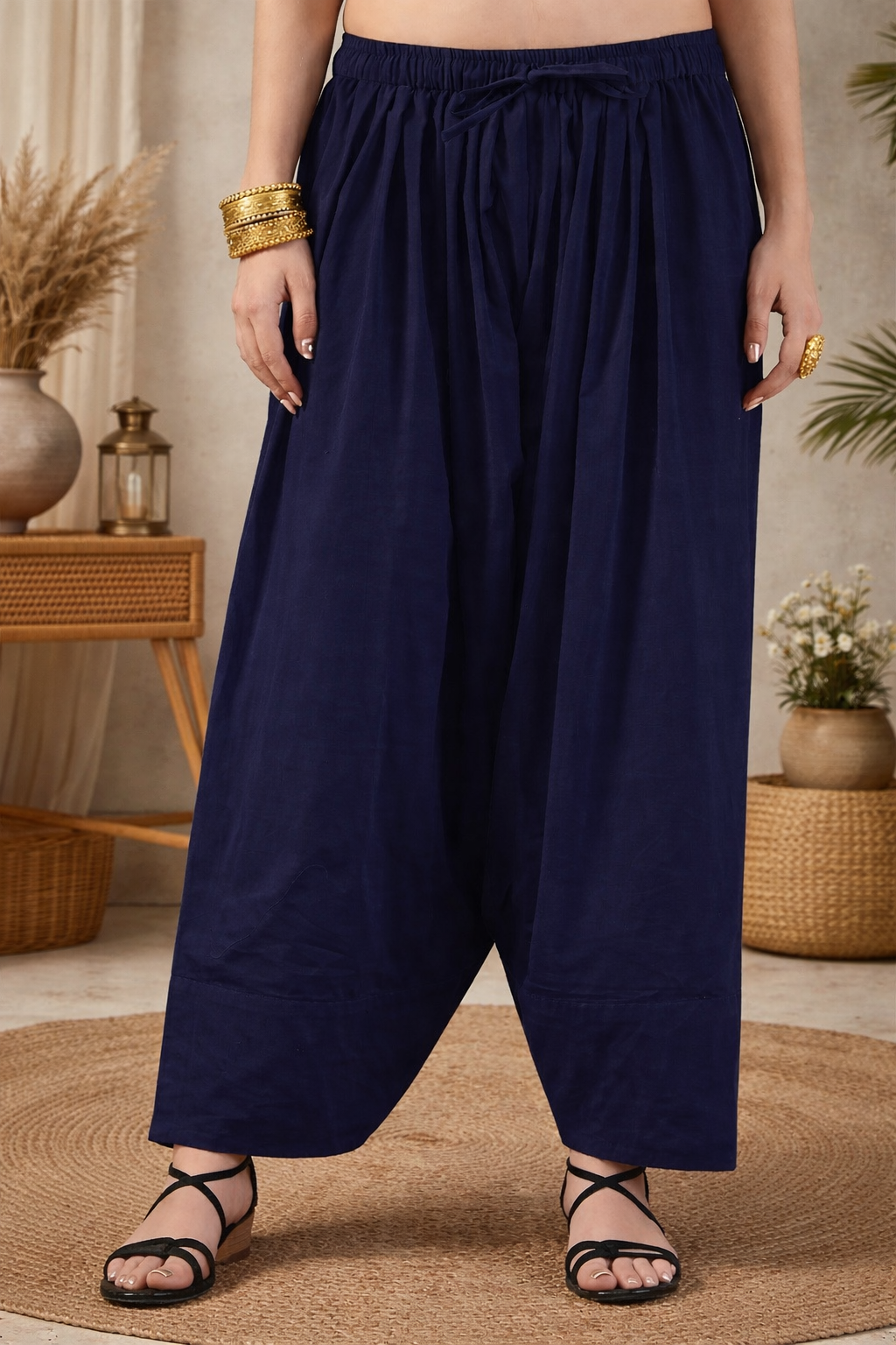 Premium Rayon Farsi Salwar - Soft Comfort Navy Blue Color