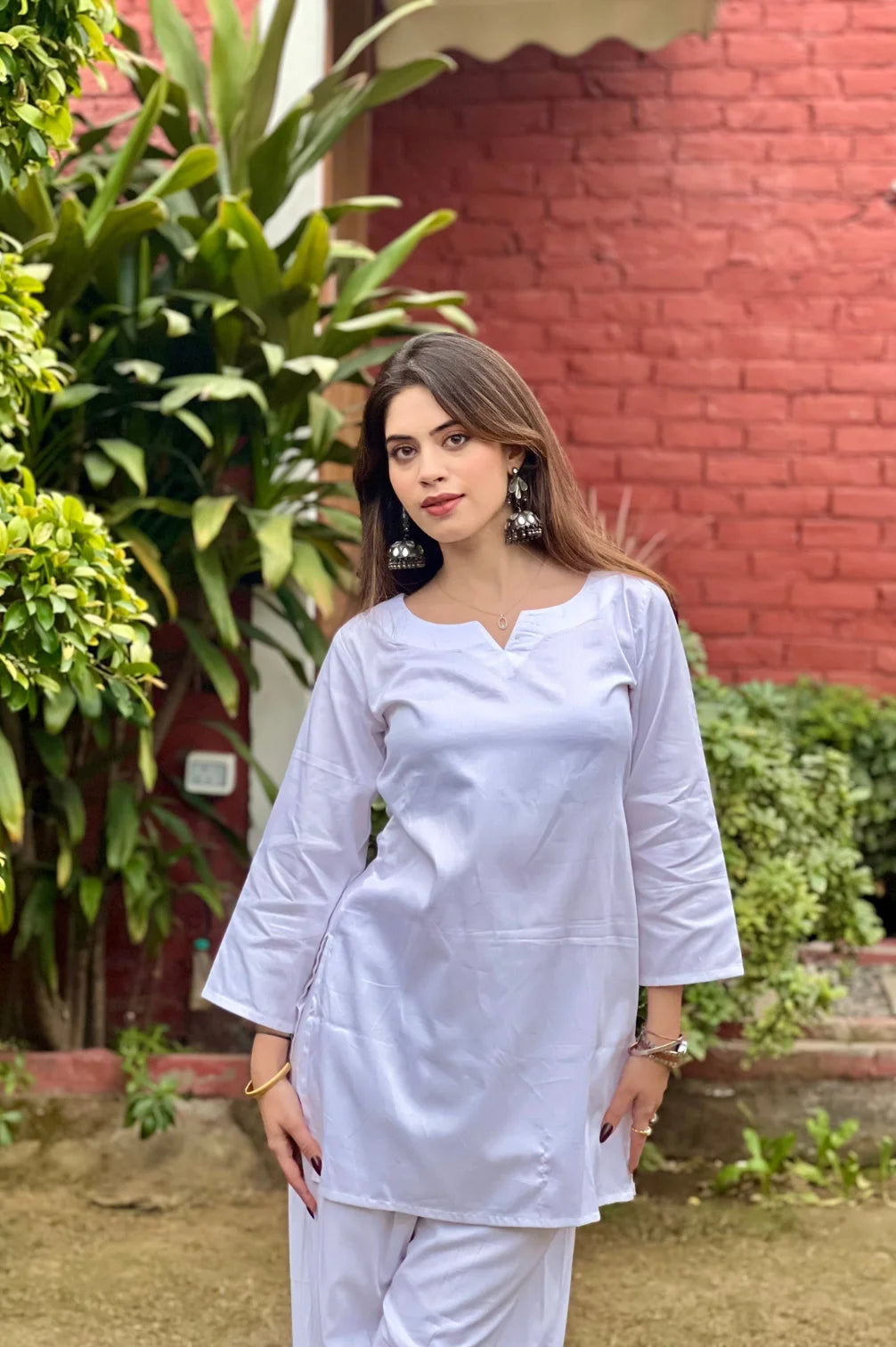 Pure Cotton White Farsi Salwar And Kurta Set