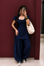 Two Piece Puff Sleeves Kurti