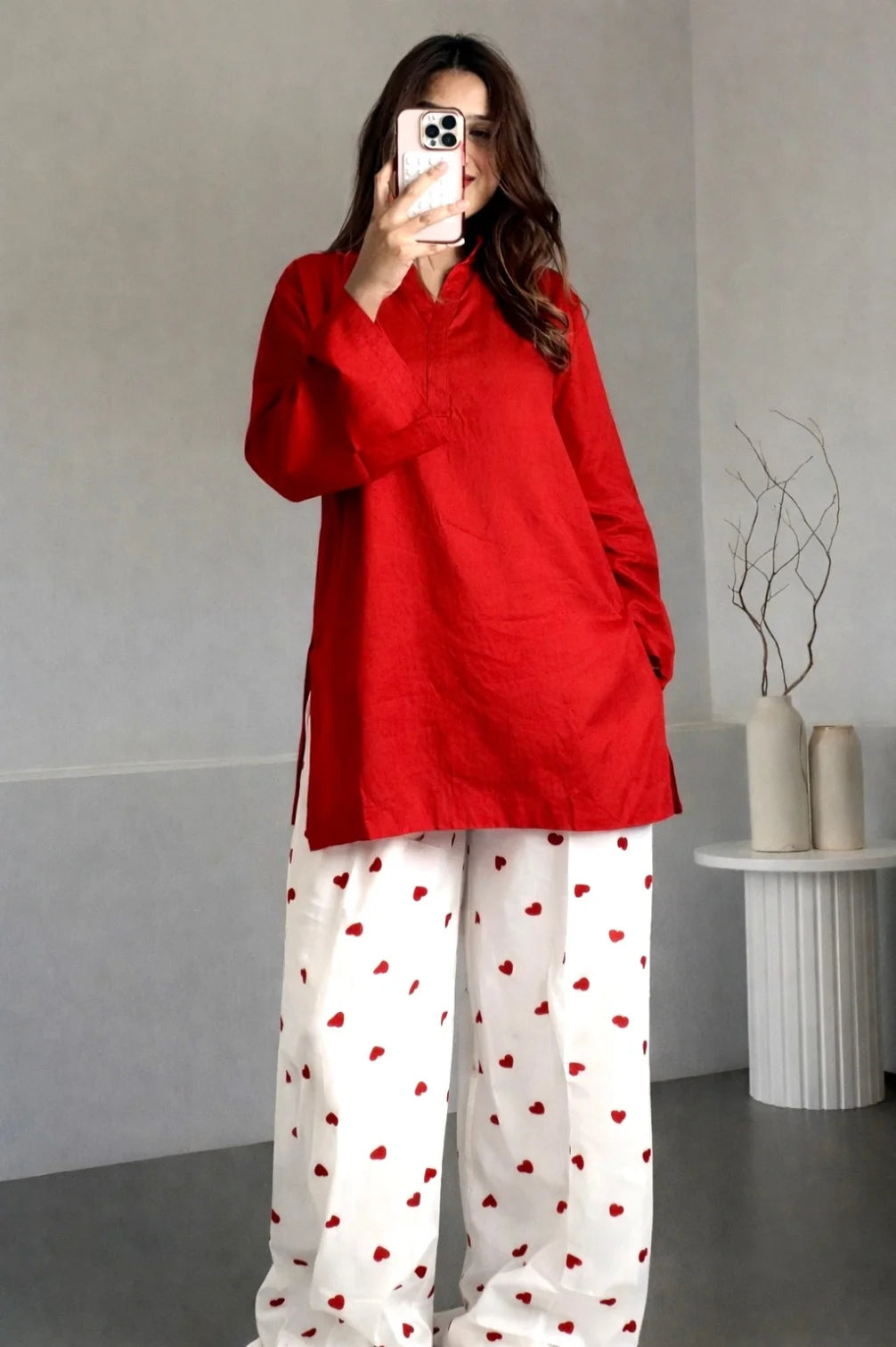 Trending Heart Shaped Rayon Fabric Salwar Palazzo Pant with Kurta