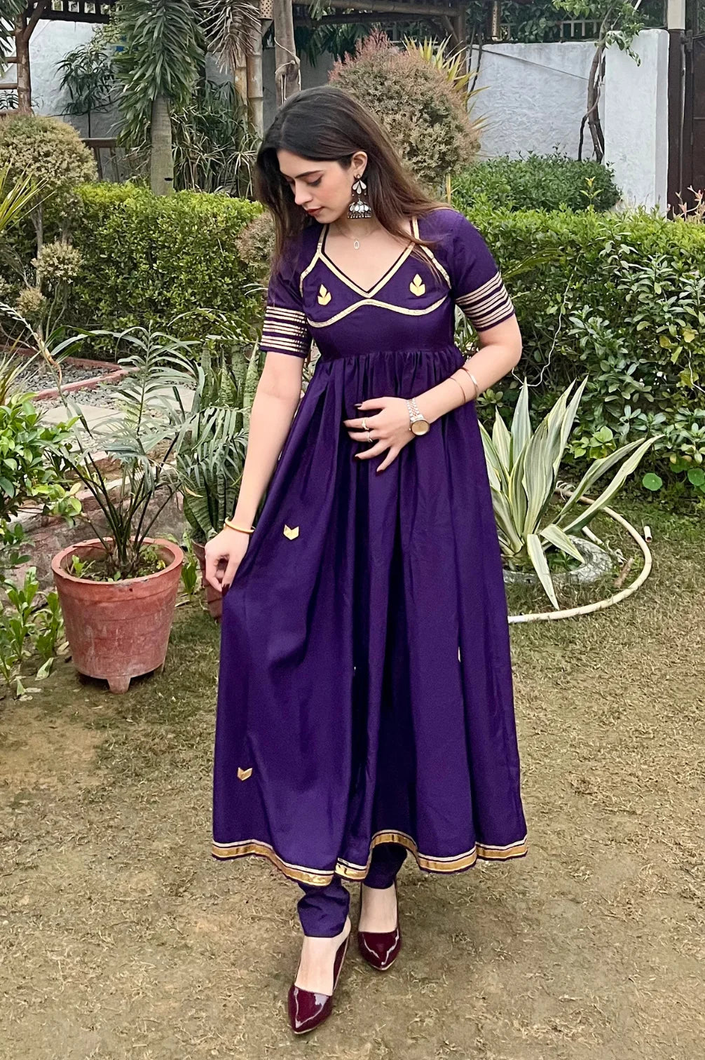 Jaipur Gottapatti Anarkali Set In Imported Satin Fabric