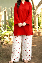Trending Heart Shaped Rayon Fabric Salwar Palazzo Pant with Kurta