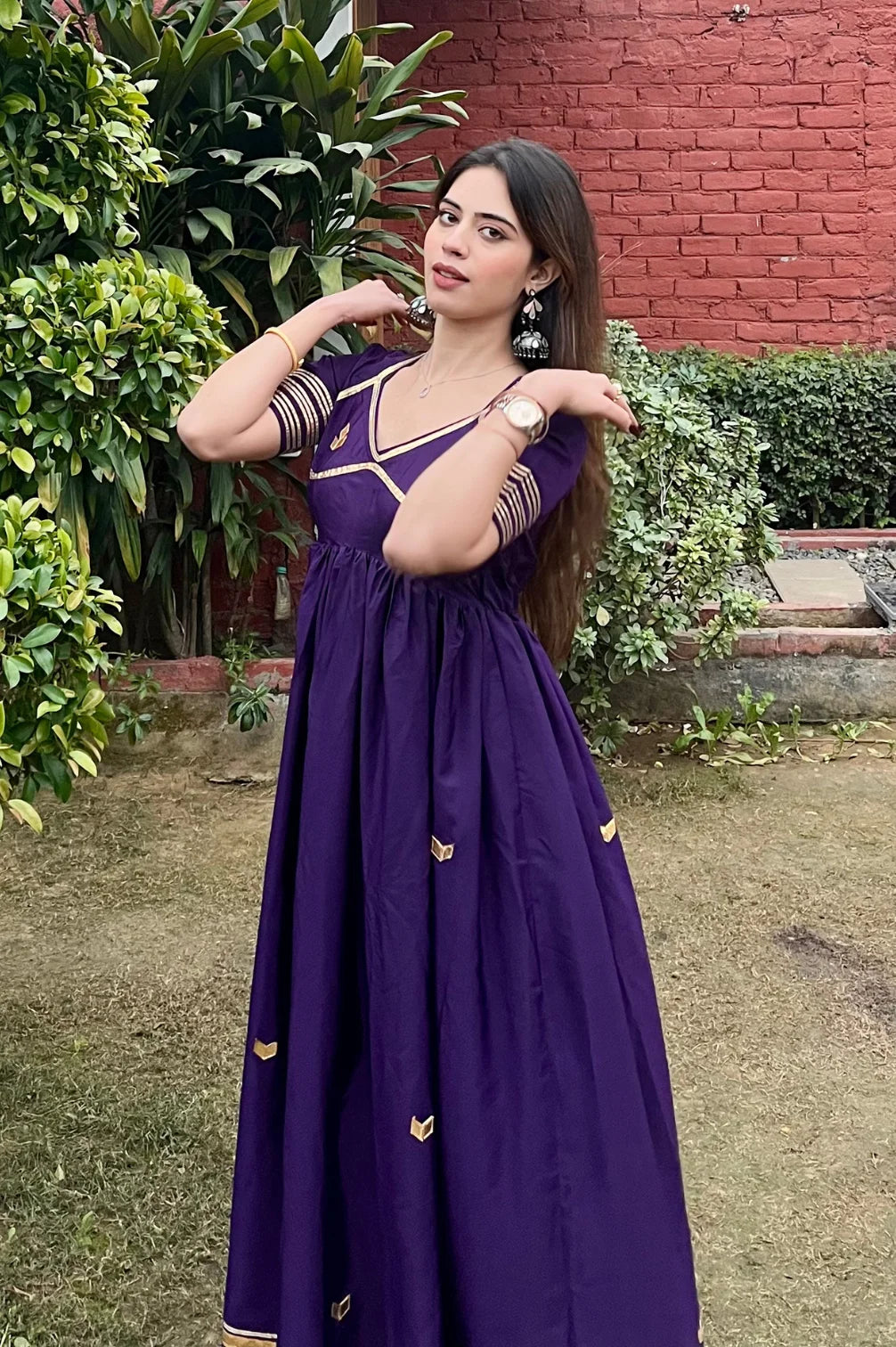Jaipur Gottapatti Anarkali Set In Imported Satin Fabric