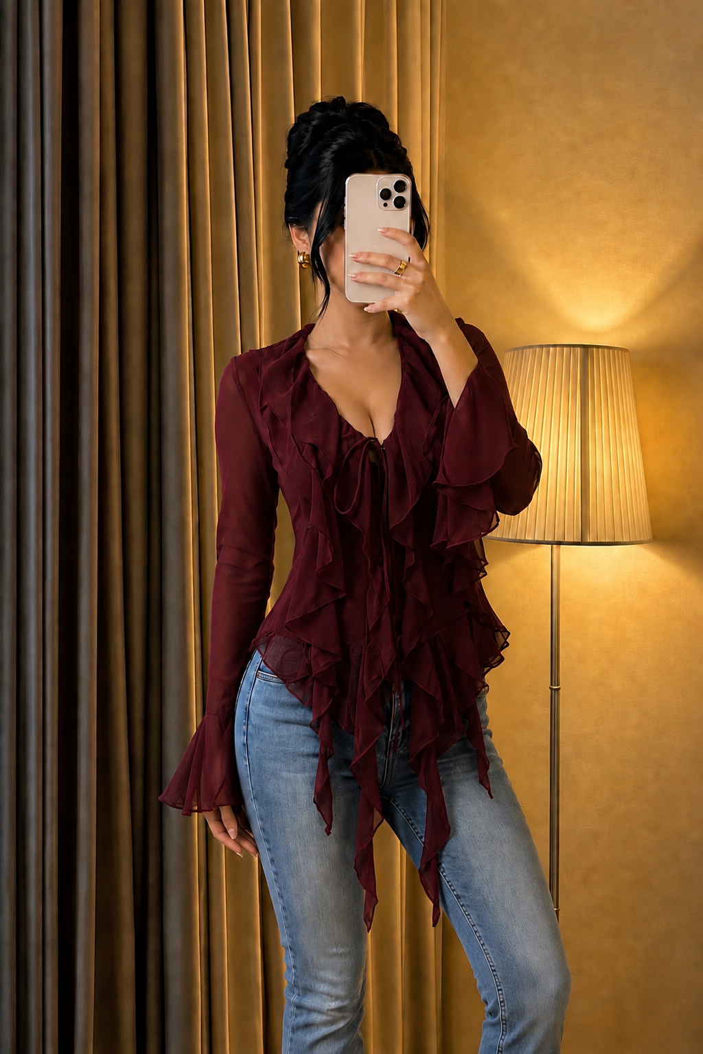 Tie Up Ruffle Top