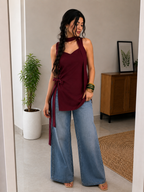 Scarlet Tie-Slit kurta