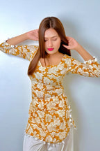 Flower Print Kurta With Corset Back