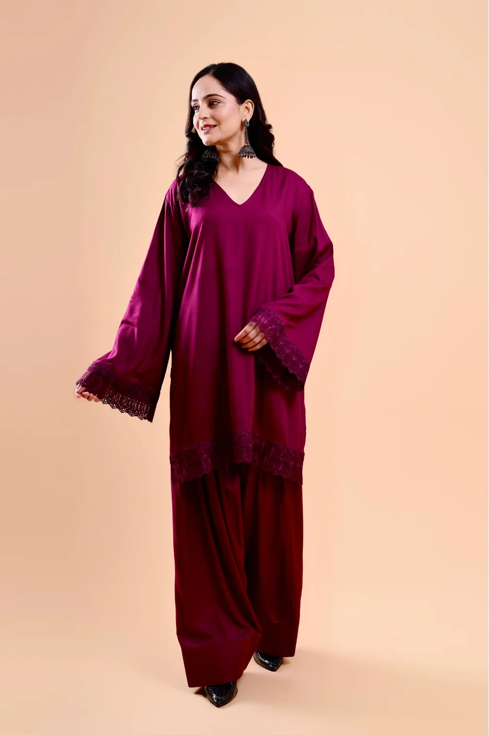 Farsi Pant With Kurta Purple