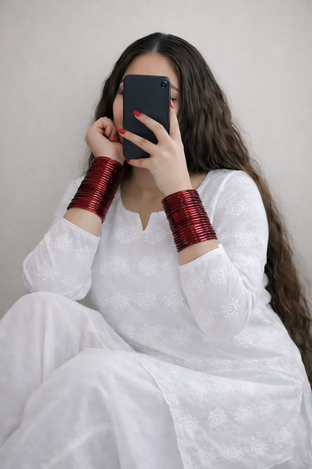 Trending White Chikankari Pure Cotton Kurta With Cotton Farshi Salwar