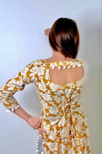 Flower Print Kurta With Corset Back