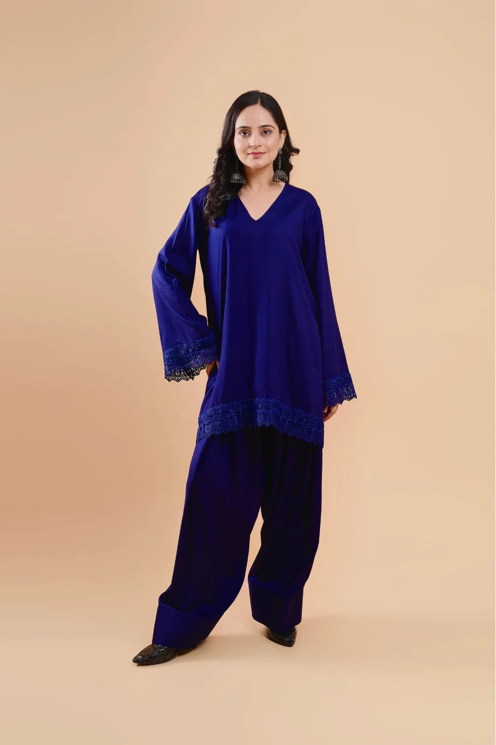 Farsi Pant With Kurta Purple