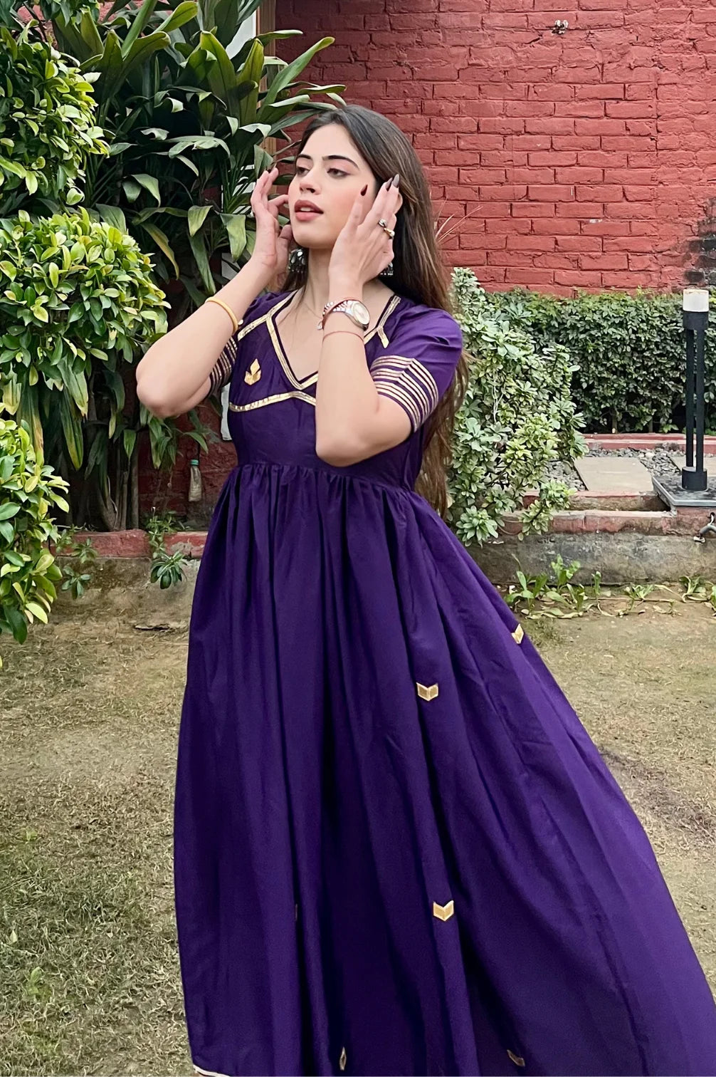 Jaipur Gottapatti Anarkali Set In Imported Satin Fabric