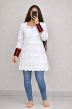 Trending White Chikankari Pure cotton Kurta
