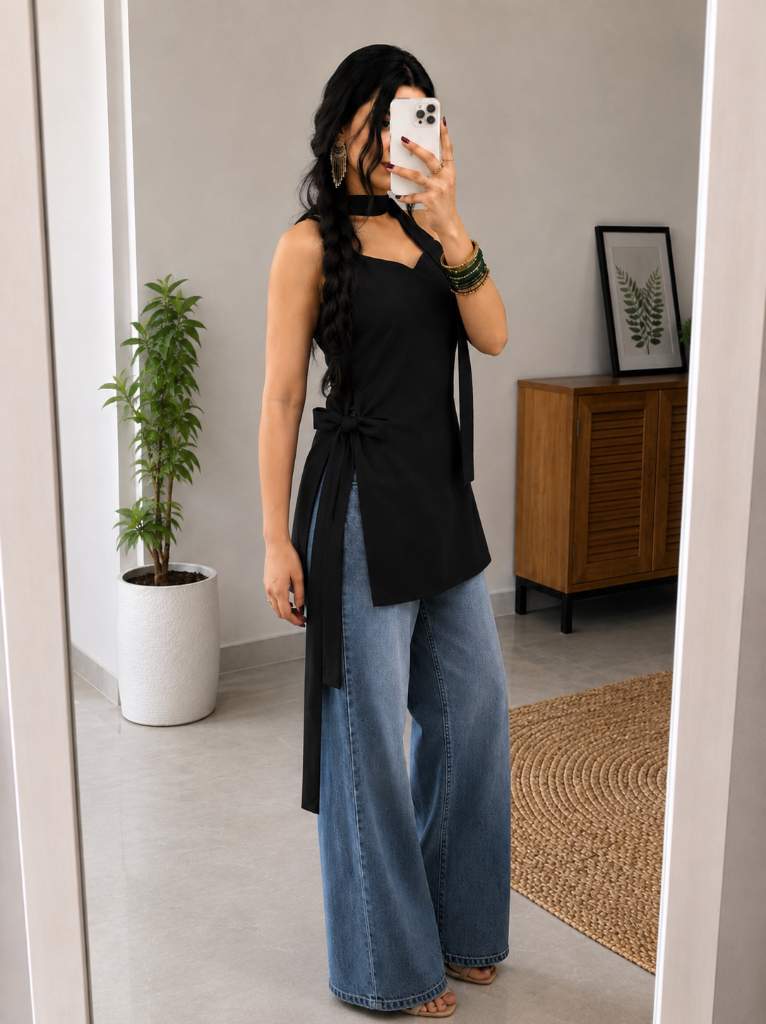 Scarlet Tie-Slit kurta