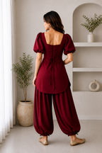 Twist Front Kurta with Balloon Pant