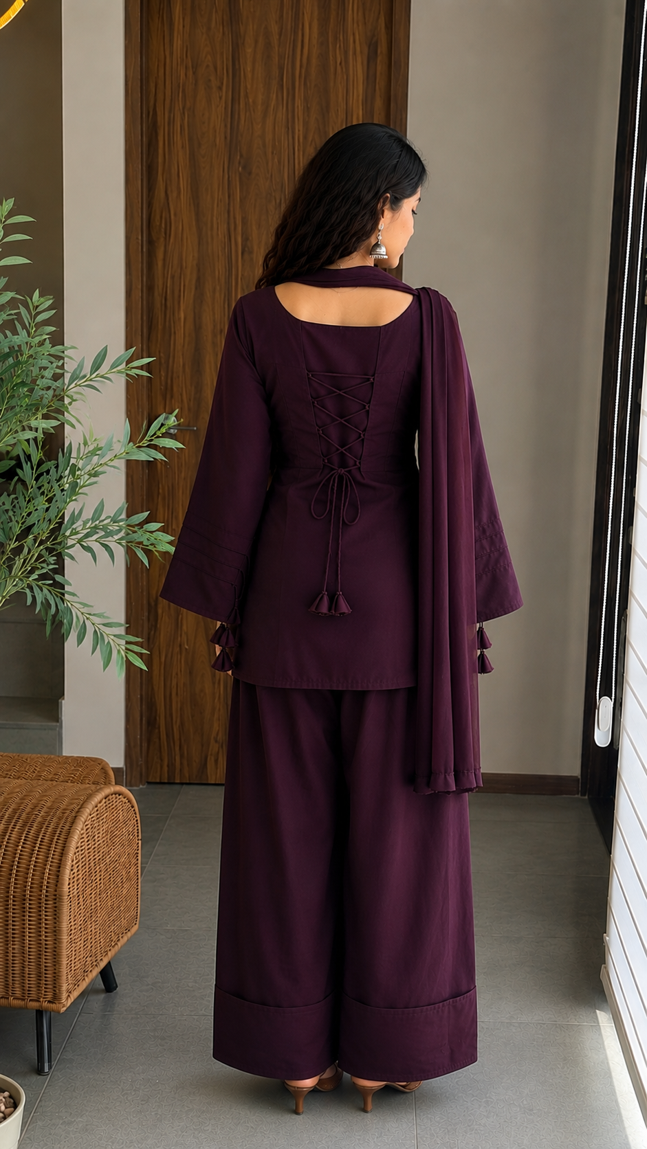 Trending Lace Up Kurti Set
