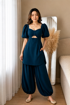 Twist Front Kurta with Balloon Pant