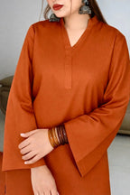 HOS Bell Sleeves Kurti with Collar Neck