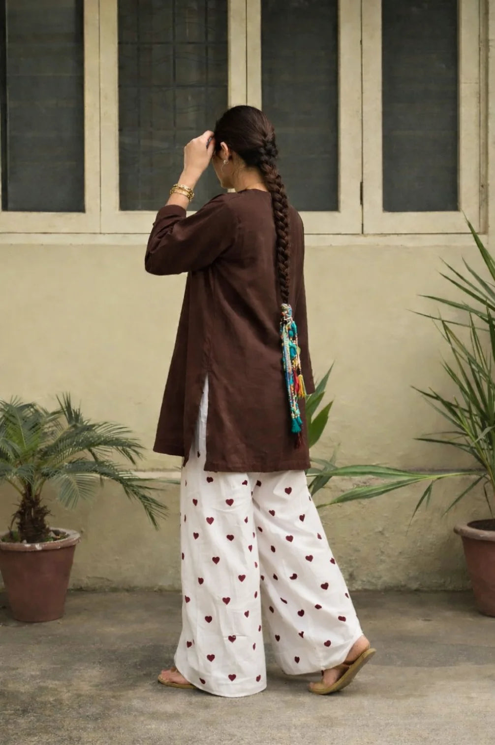Trending Heart Shaped Rayon Fabric Salwar Palazzo Pant with Kurta