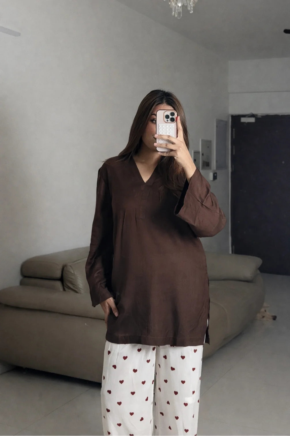 Trending Heart Shaped Rayon Fabric Salwar Palazzo Pant with Kurta