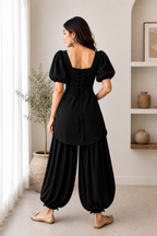Twist Front Kurta with Balloon Pant