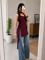 Scarlet Tie-Slit kurta