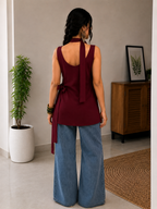 Scarlet Tie-Slit kurta