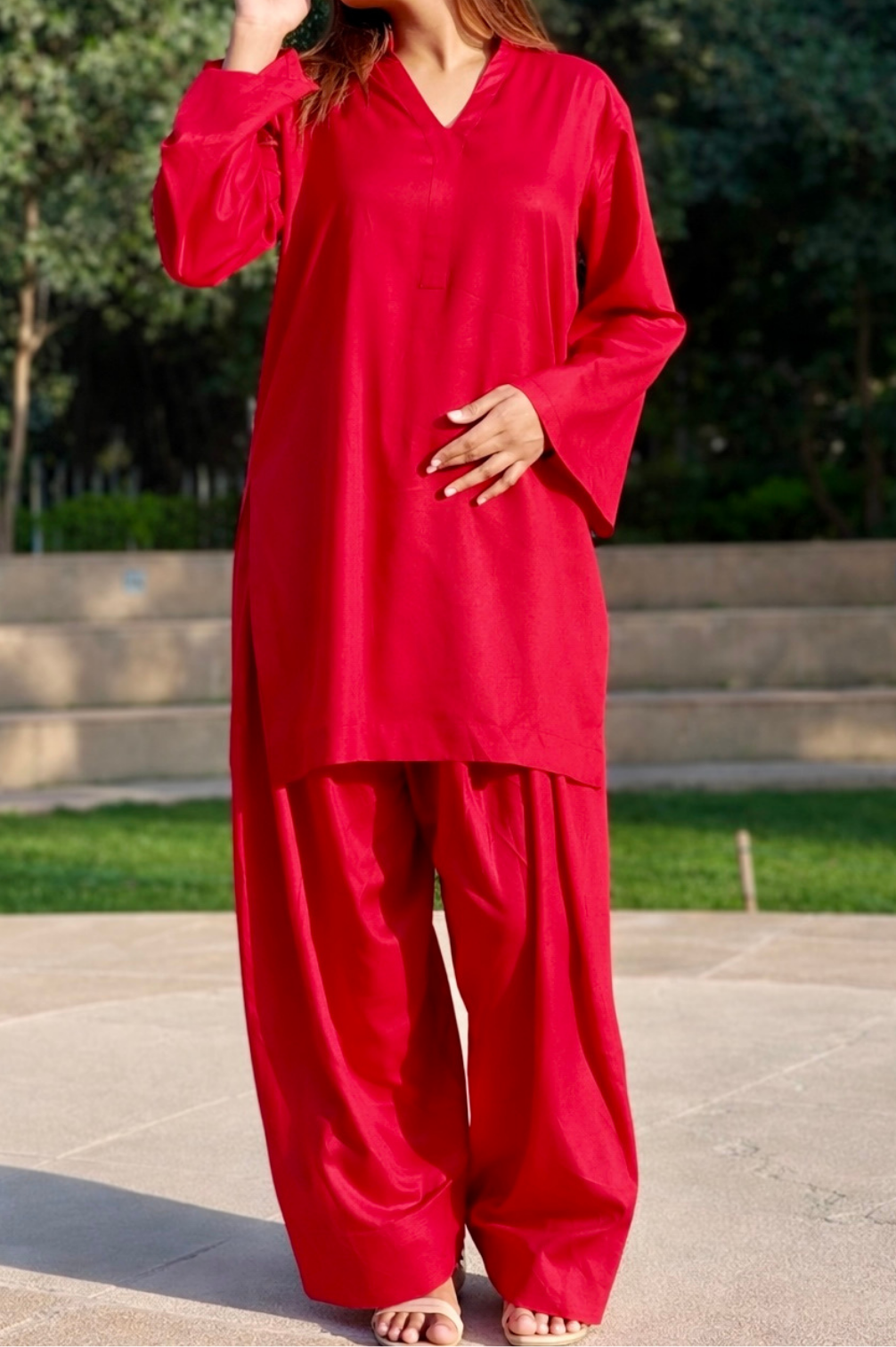 Rayon Kurta With Farshi Salwar