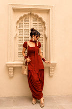 Laila Puff sleeves Kurti ,Farshi Salwar and dupatta set