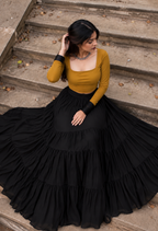 Pure Georgette Heavy Flared Skirt