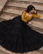 Pure Georgette Heavy Flared Skirt