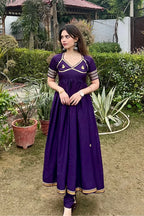 Jaipur Gottapatti Anarkali Set In Imported Satin Fabric