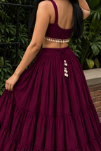 Tassel Blouse with Heavy Flared Skirt (Festive Edition)