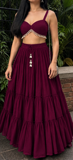 Tassel Blouse with Heavy Flared Skirt (Festive Edition)