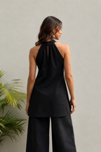 Halter neck kurti in pure crepe  Short kurti