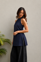 Halter neck kurti in pure crepe  Short kurti