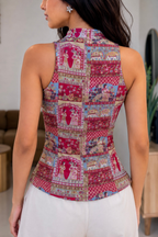 (Baddie Collection) Maharani Print Halter Neck Top