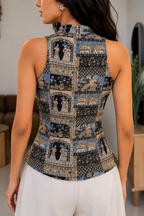 (Baddie Collection) Maharani Print Halter Neck Top