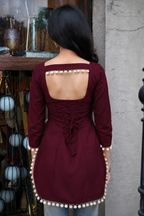 Trending Corset Back Rayon Kurti with Lace Work