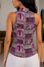 (Baddie Collection) Maharani Print Halter Neck Top