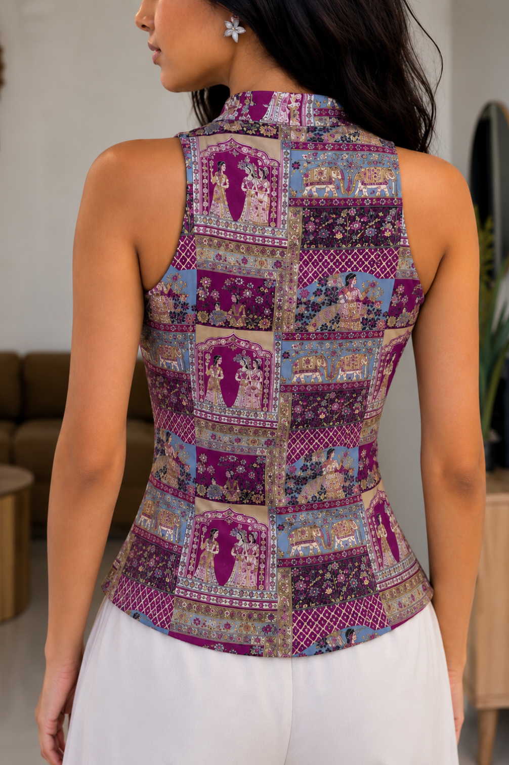 (Baddie Collection) Maharani Print Halter Neck Top