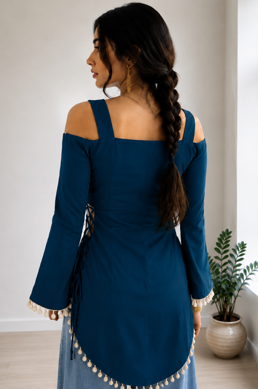 Trending Pinterest Inspired Kurti with slit at Both side and lace work