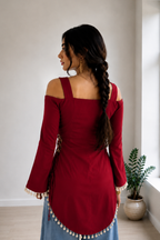 Trending Pinterest Inspired Kurti with slit at Both side and lace work