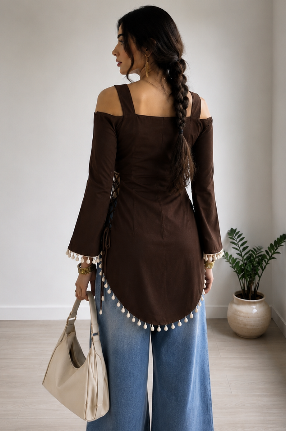 Trending Pinterest Inspired Kurti with slit at Both side and lace work