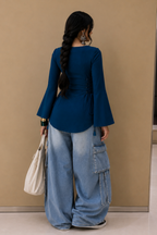 Bell Sleeves Corset Tie Up Kurti