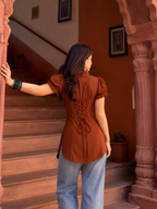 Viscose Puff Sleeves Kurti