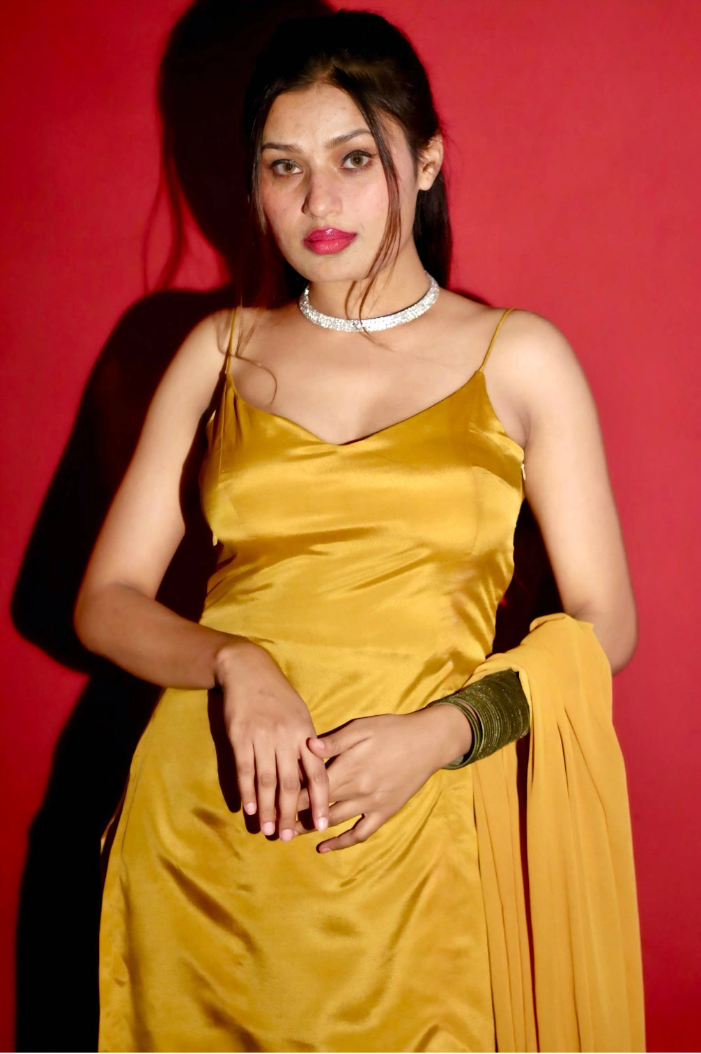 Y2k Sleeveless Long Kurti With Pant And Dupatta Two Piece