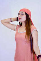 Y2K Peach Outfit With Dupatta