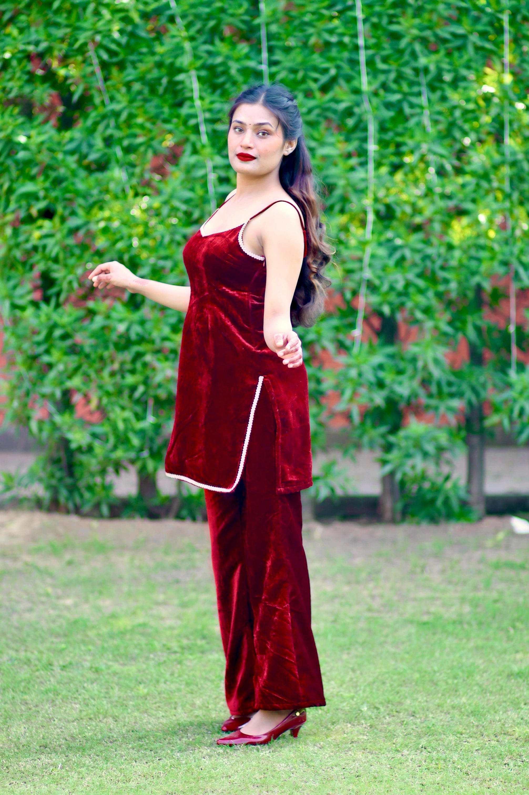 Y2K KURTA WITH PANT TEAL BLUE