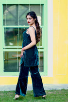 Y2k Kurta With Pant Teal Blue