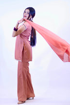 Y2K Peach Outfit With Dupatta